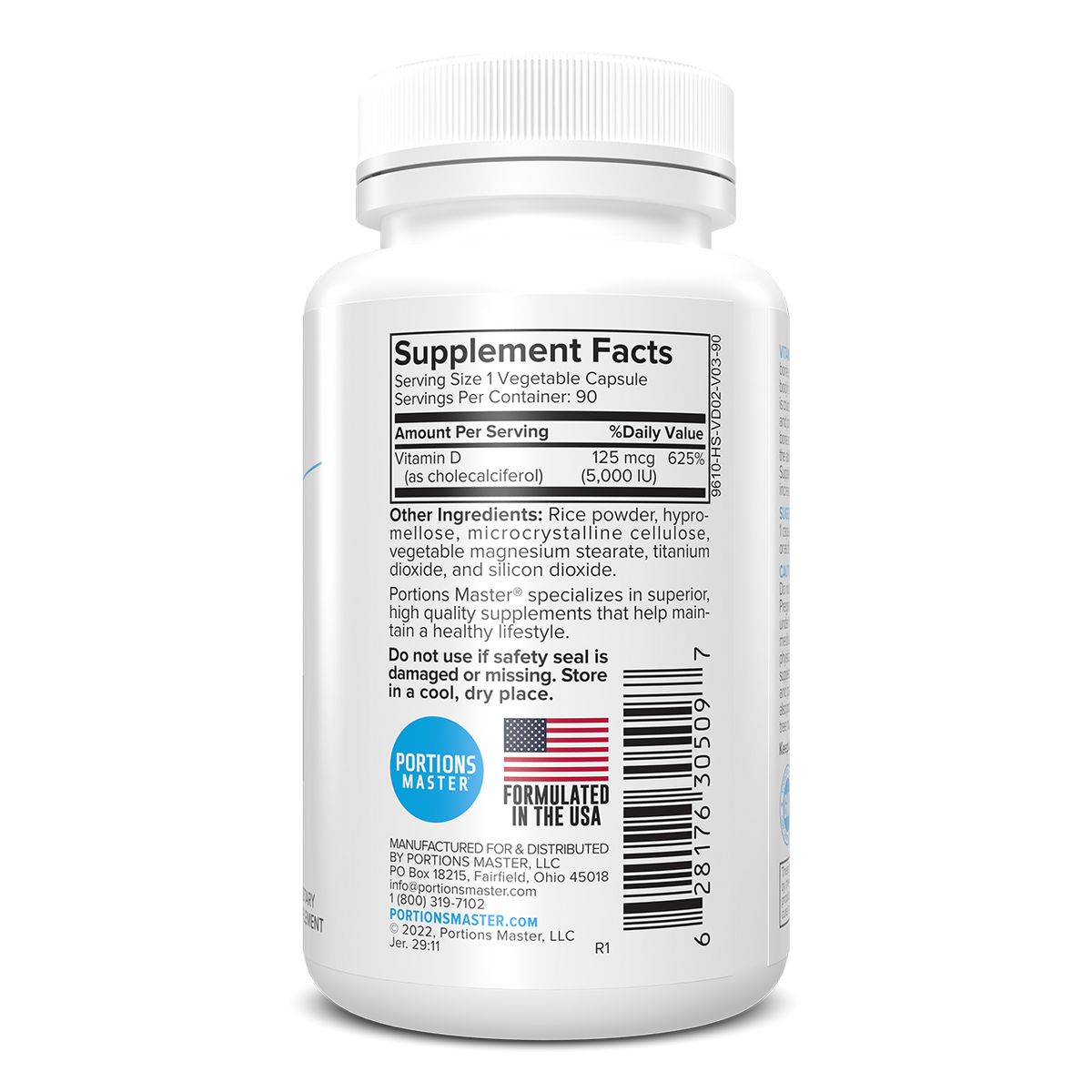 Portions Master Vitamin D-3 (90 Count)