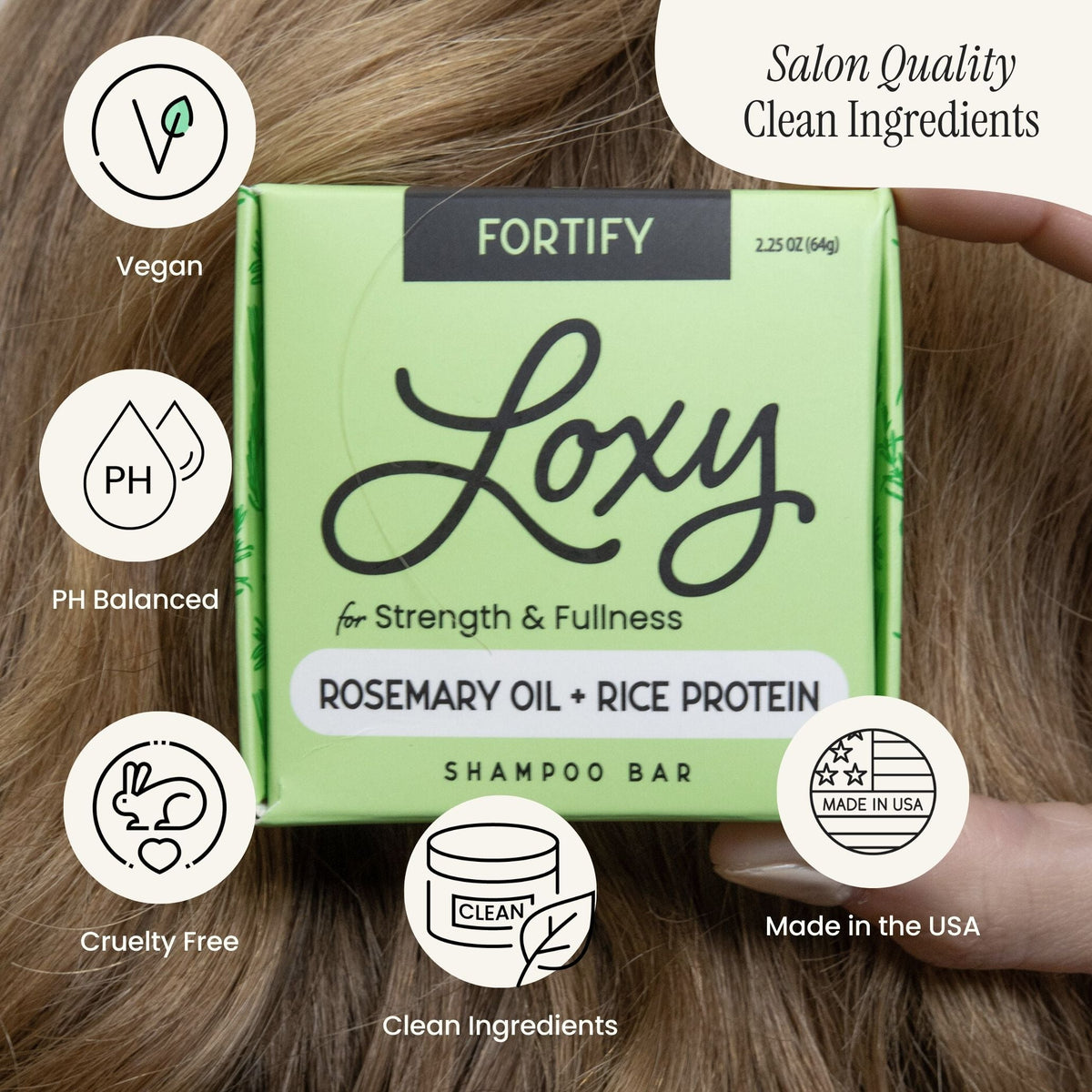 Fortify: Strengthening & Volumizing Shampoo Bar with Rosemary Oil & Rice Protein